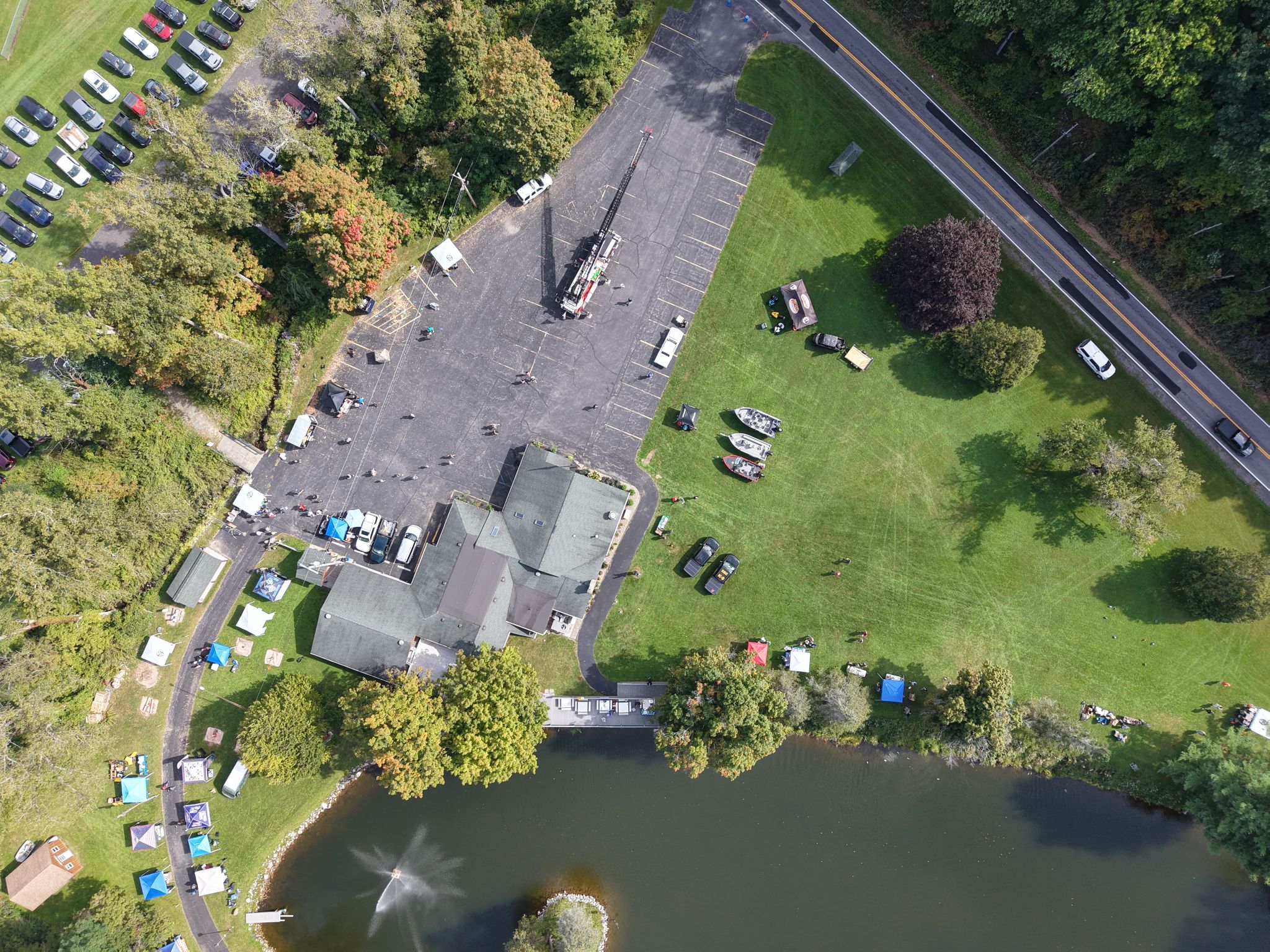 2026Sept26-207 Overhead view of the club and vendor stands.